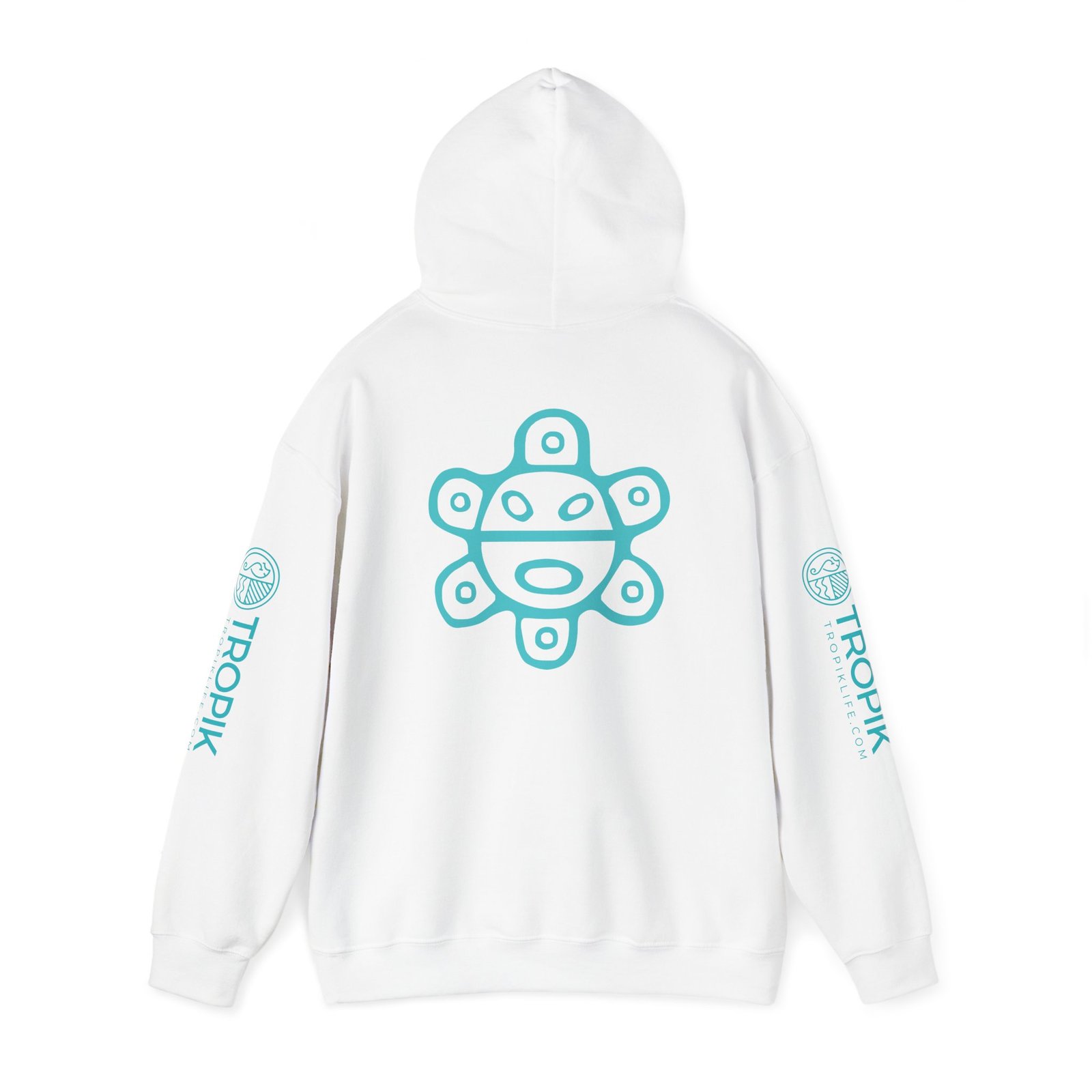 Unisex Heavy Blend™ Hooded Sweatshirt - TROPIKLIFE Taino University Aquamarine - Image 2