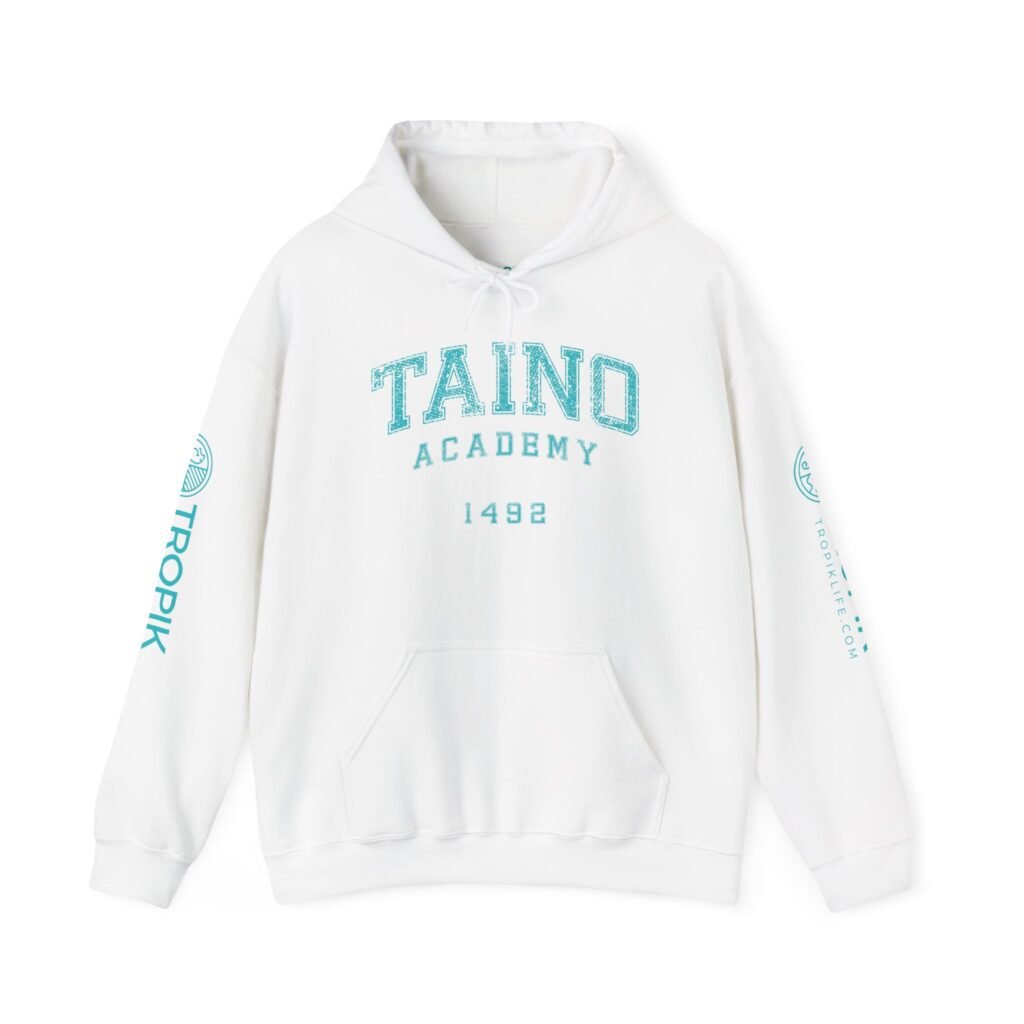 Unisex Heavy Blend™ Hooded Sweatshirt - TROPIKLIFE Taino University Aquamarine