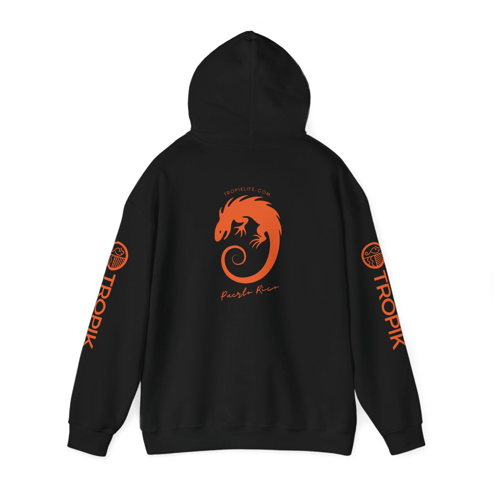 Unisex Heavy Blend™ Hooded Sweatshirt - TROPIKLIFE Iguana in Black | Navy Blue - Image 2
