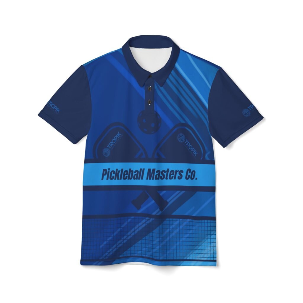 Unisex Polo Shirt - TROPIKLIFE Pickleball Masters Co Blue Team Polo