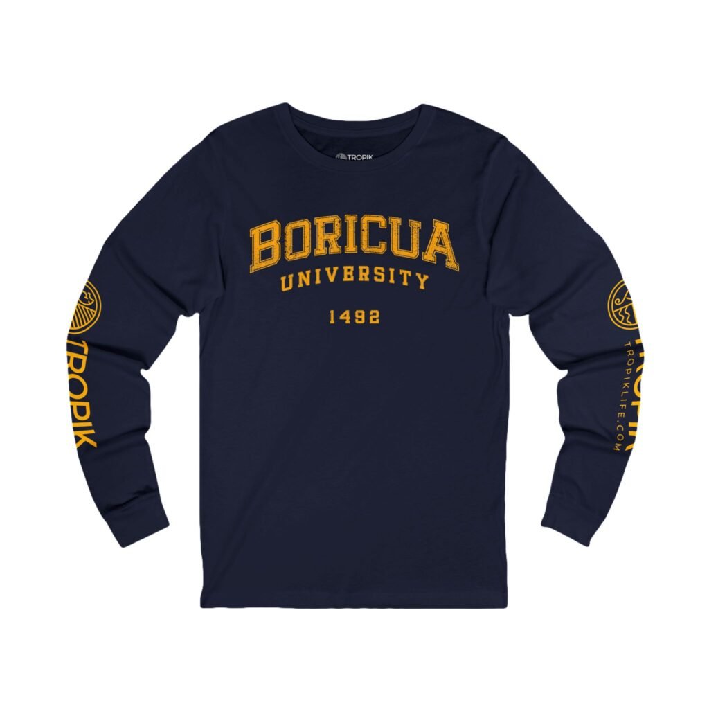 Unisex Jersey Long Sleeve Tee - TROPIKLIFE Boricua University