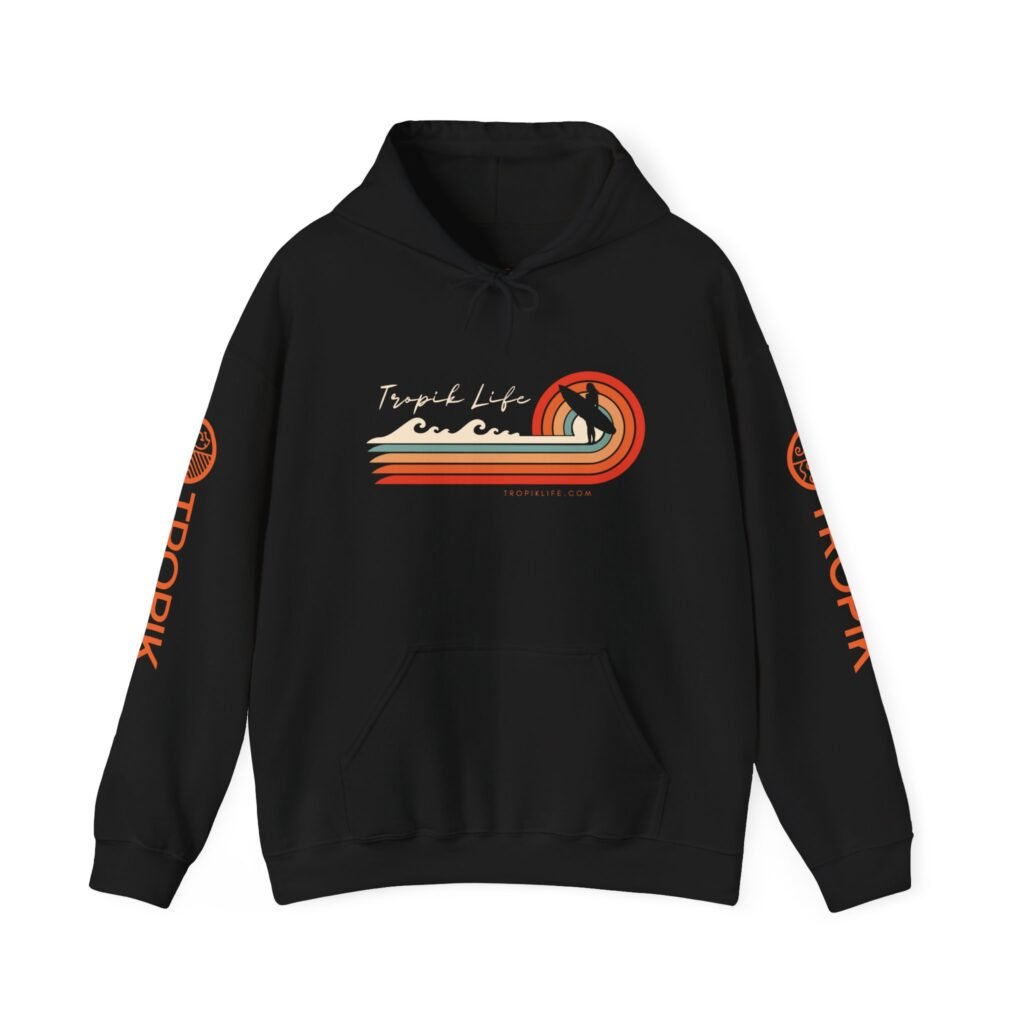 Unisex Heavy Blend™ Hooded Sweatshirt - TROPIKLIFE Iguana in Black | Navy Blue