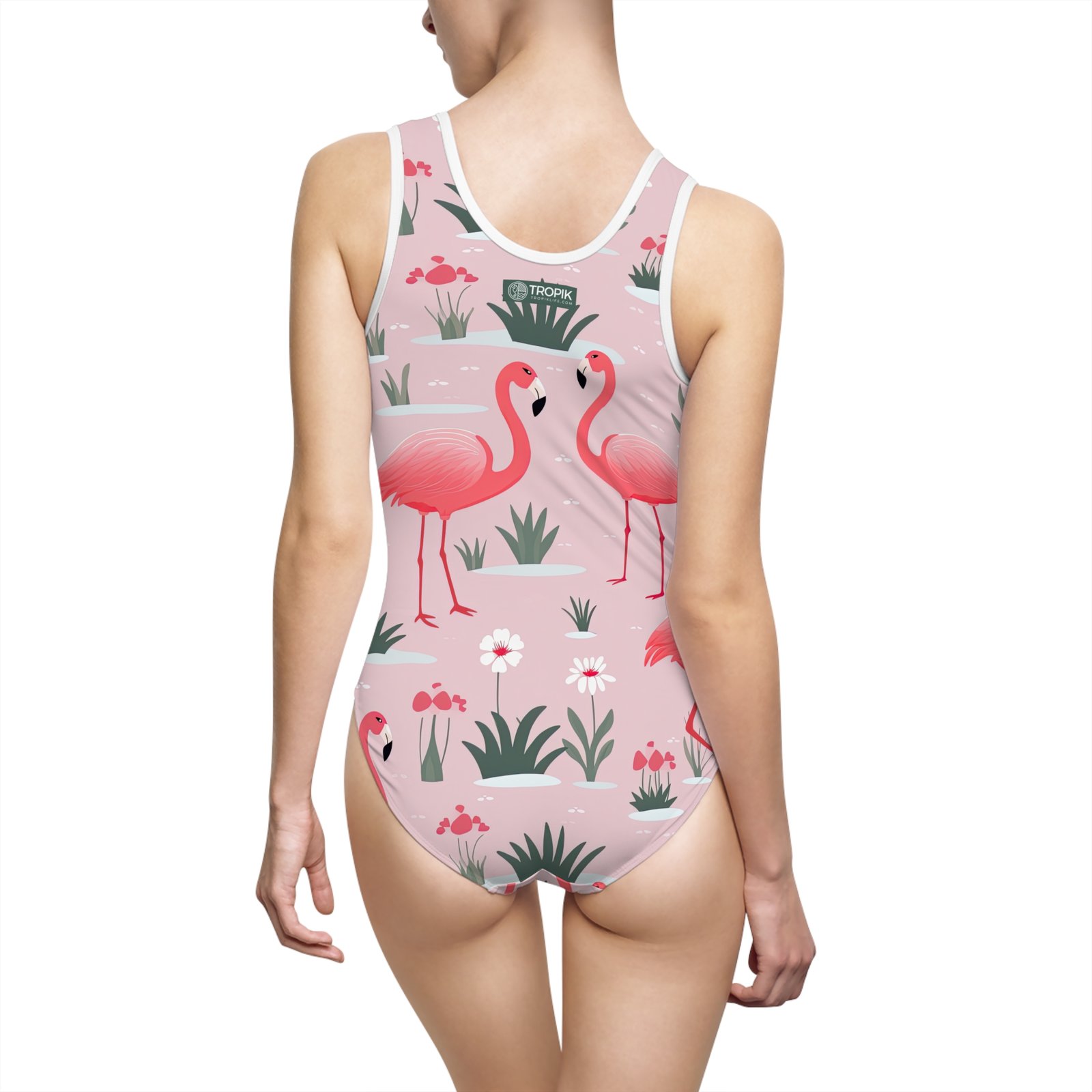 TROPIKLFE Women's Classic One-Piece Swimsuit - Pink Flamingo - Image 2