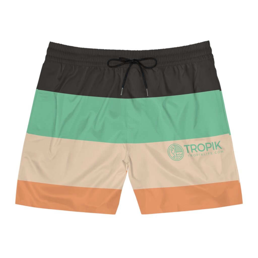 TROPIKLIFE Men's Mid-Length Swim Shorts - Retro Colors