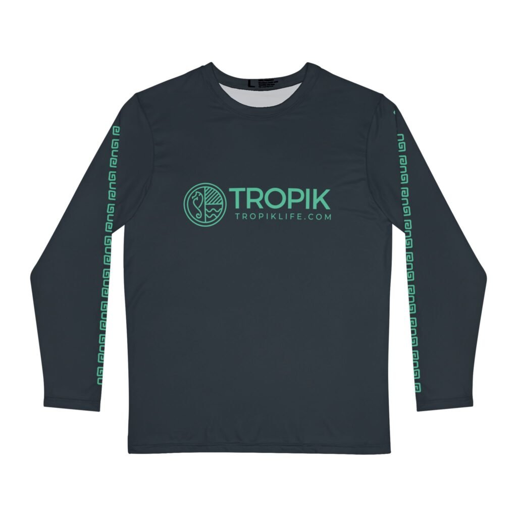 TROPIKLIFE Men's Round Neck Rashguard Shirt - Taino Sun Turquoise