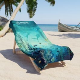 TROPIKLIFE Oversized Beach Towel 36″x72″ and 30″x60″ – Marine Life Scuba