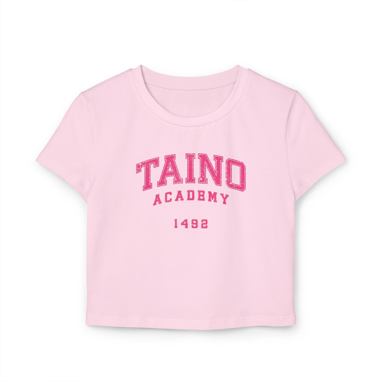 TROPIKLIFE Women's Baby Tee - Taino Academy 1492 - White | Black | Pink - Image 6