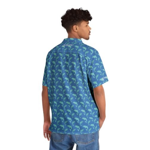 TROPIKLIFE Beach Shirt Short Sleeve Casual Button Down - Boho Dolphins - Image 2