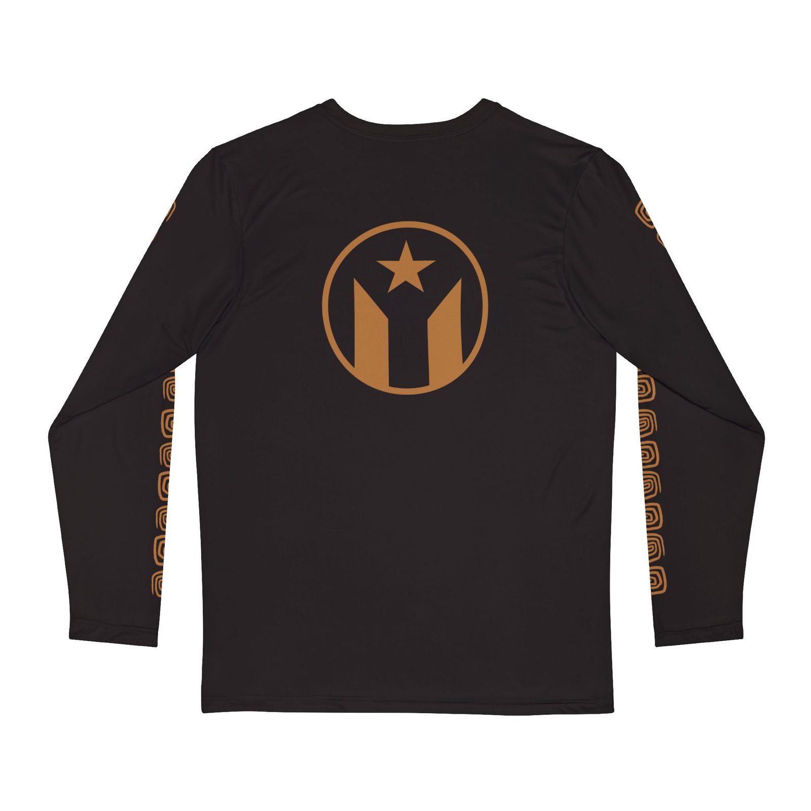 TROPIKLIFE Men's Round Neck Rashguard Shirt - Brown Circled Flag - Image 2