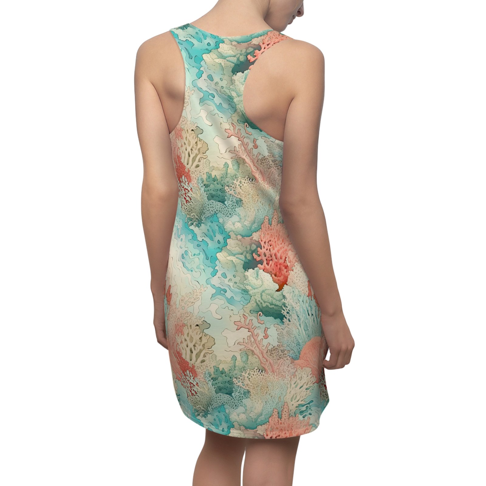 TROPIKLIFE Women's Cut & Sew Racerback Dress - Coral Reef - Image 2