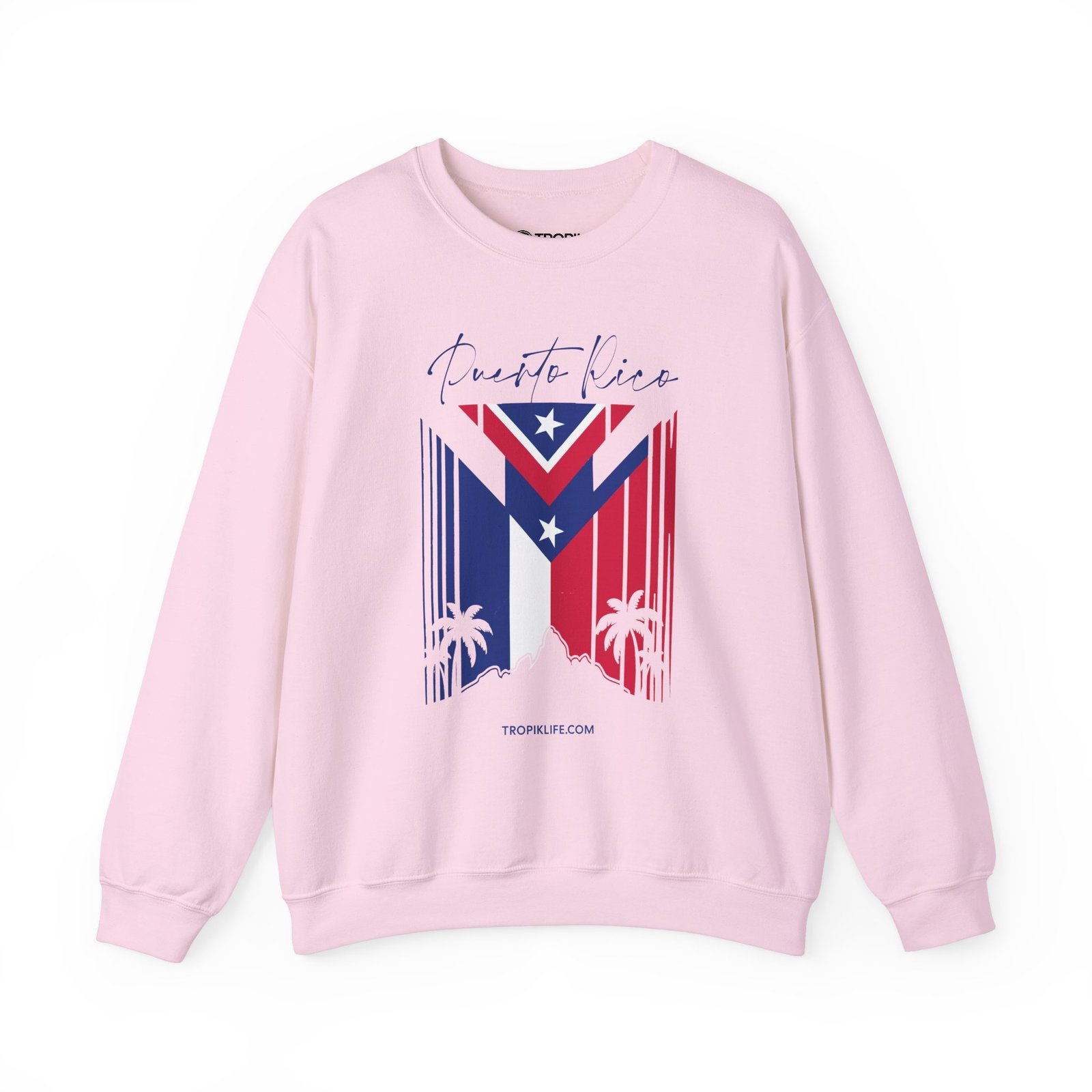 Unisex Sweatshirt TROPIKLIFE - P.R. Mountain Flag in White | Ash | Light Blue | Pink - Image 4