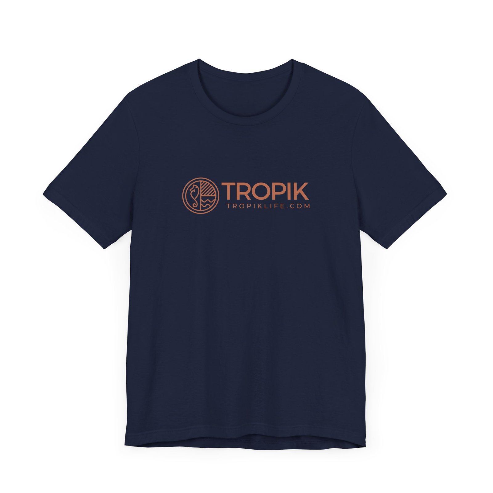 TROPIKLIFE Unisex Jersey Short Sleeve Tee - Circled Shark in Navy | White | Natural | Brown | Black - Image 3