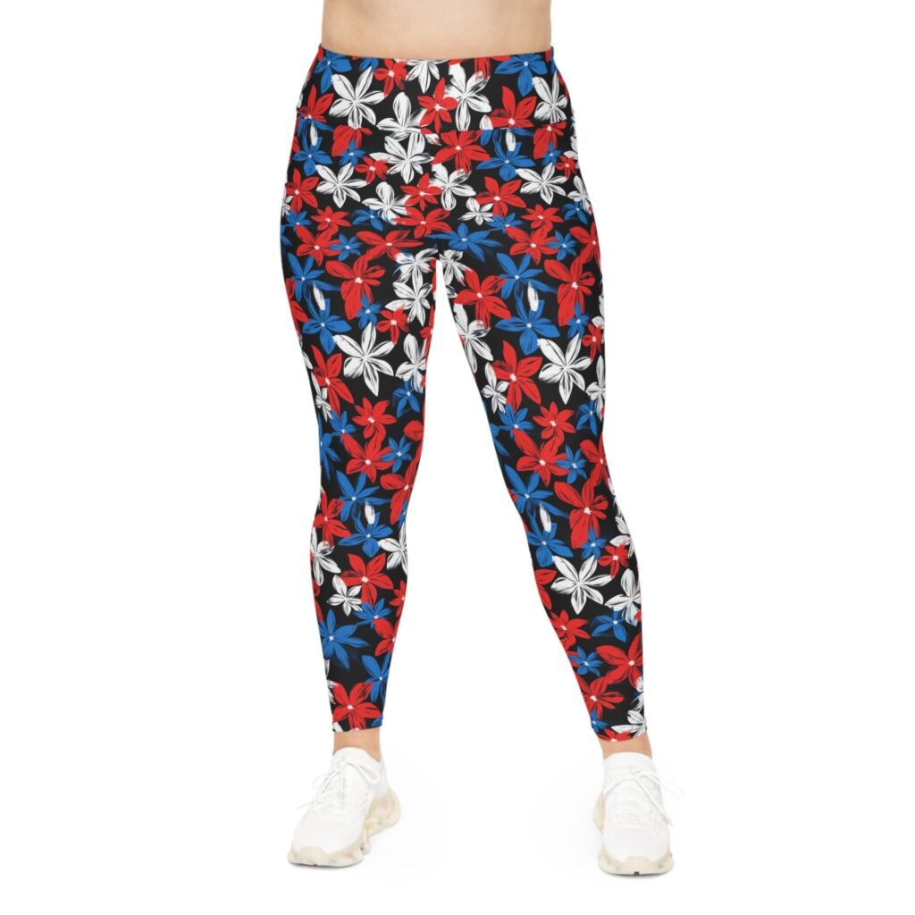 Plus Size Leggings - TROPIKLIFE Flor De Boriken