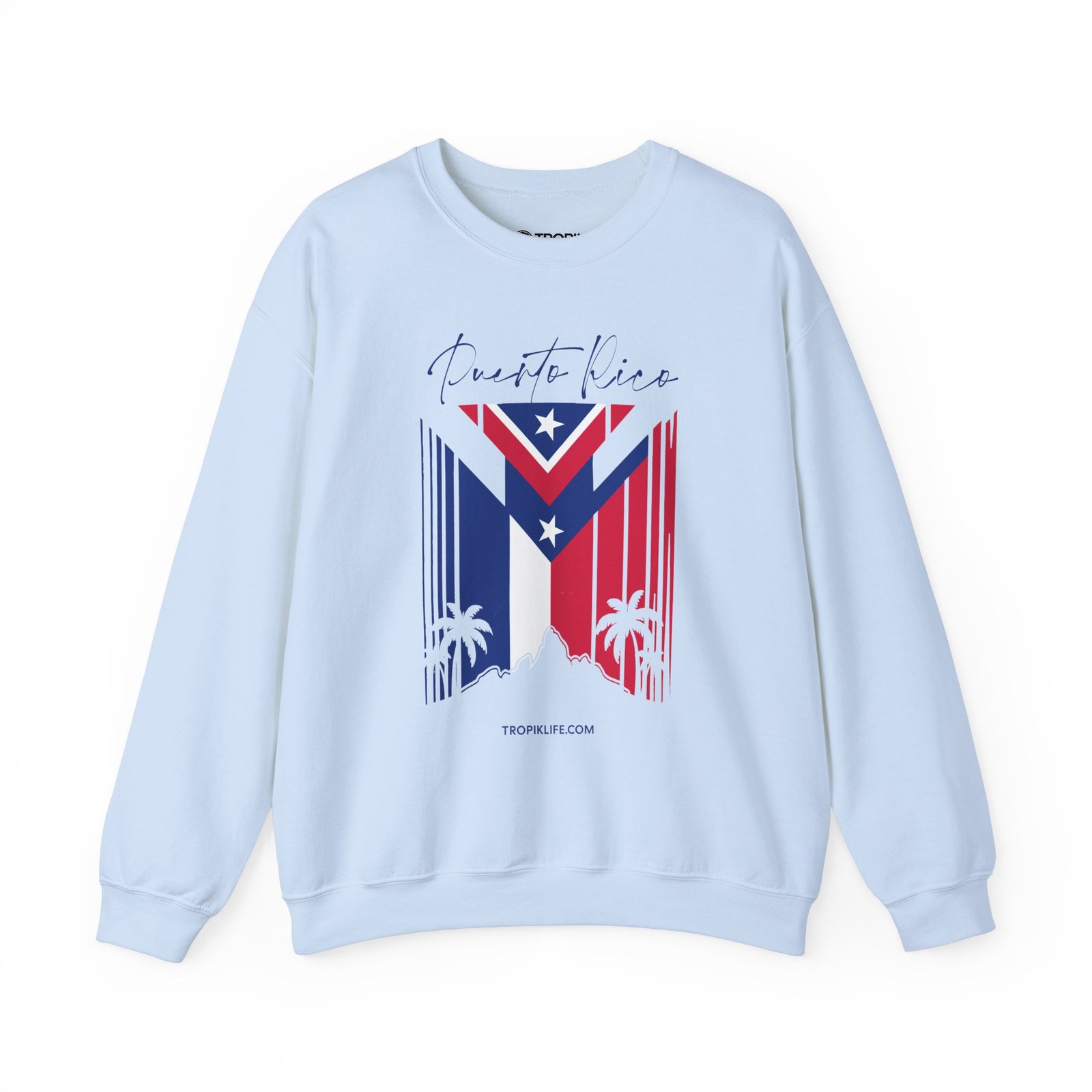 Unisex Sweatshirt TROPIKLIFE - P.R. Mountain Flag in White | Ash | Light Blue | Pink - Image 3