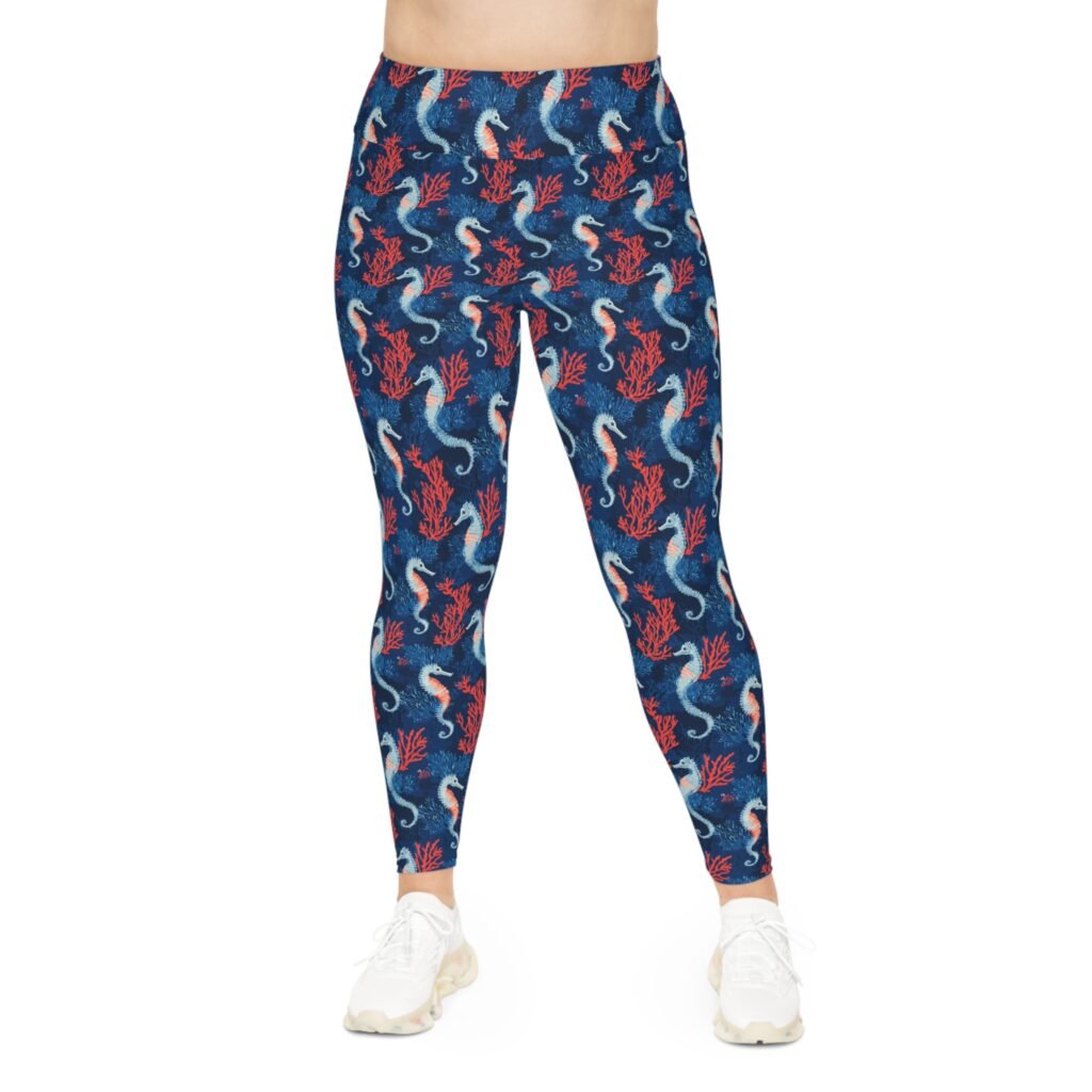 Plus Size Leggings - TROPIKLIFE Seahorse