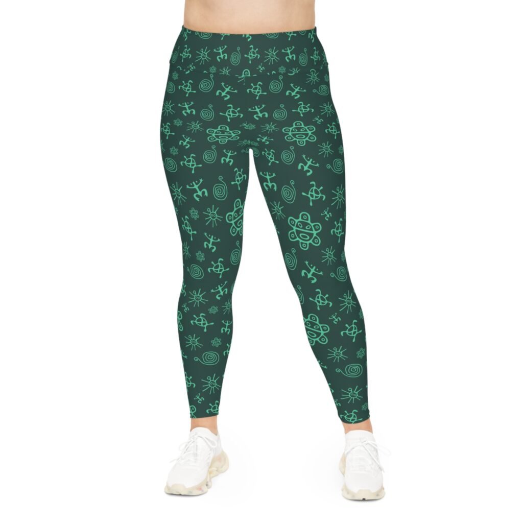 Plus Size Leggings - TROPIKLIFE Taino Symbols