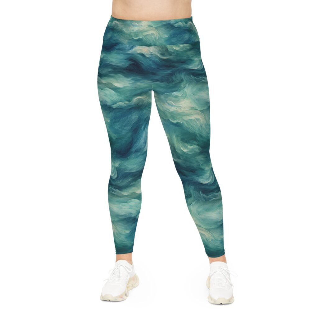 Plus Size Leggings - TROPIKLIFE Deep Ocean