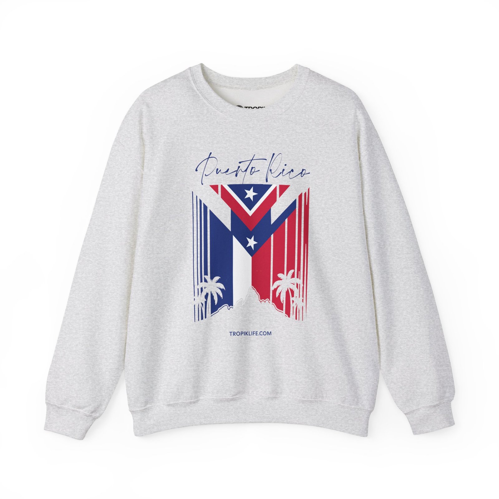 Unisex Sweatshirt TROPIKLIFE - P.R. Mountain Flag in White | Ash | Light Blue | Pink - Image 2