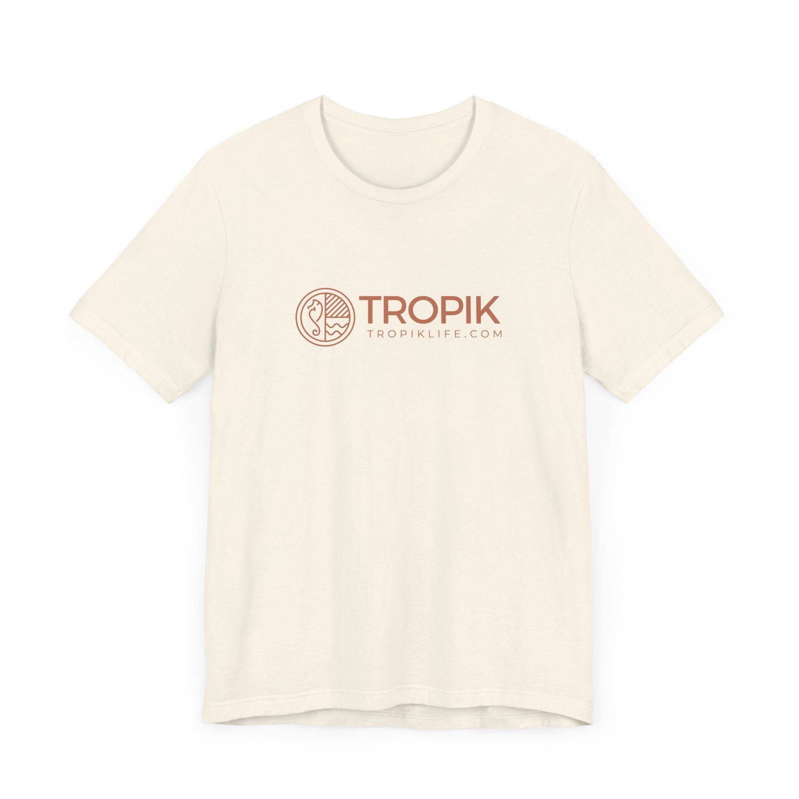 TROPIKLIFE Unisex Jersey Short Sleeve Tee - Circled Shark in Navy | White | Natural | Brown | Black - Image 7