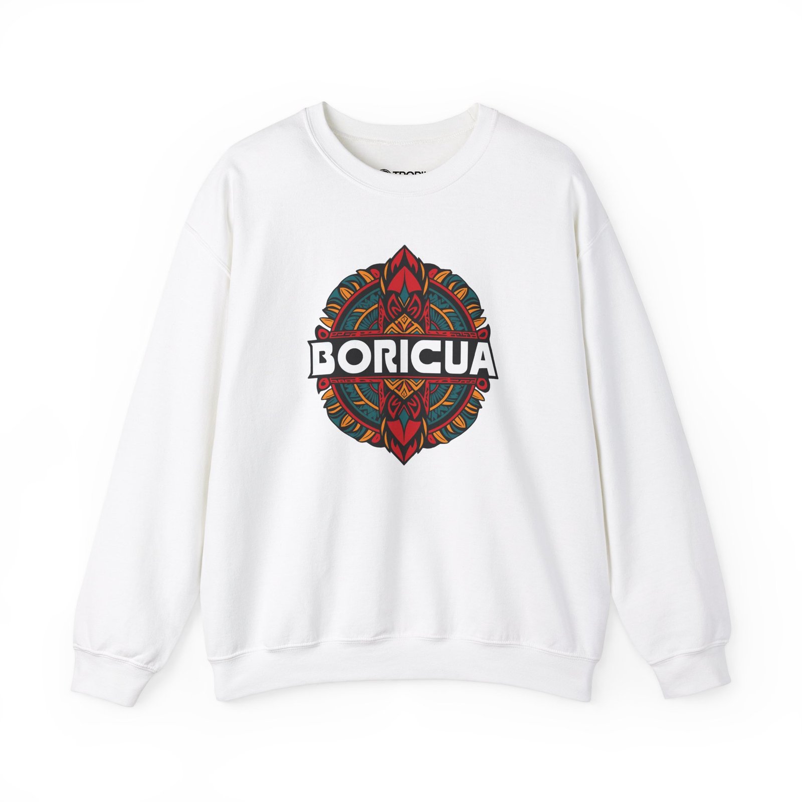 Unisex Sweatshirt TROPIKLIFE - Boricua Tribal 1 in White | Black | Pink - Image 2