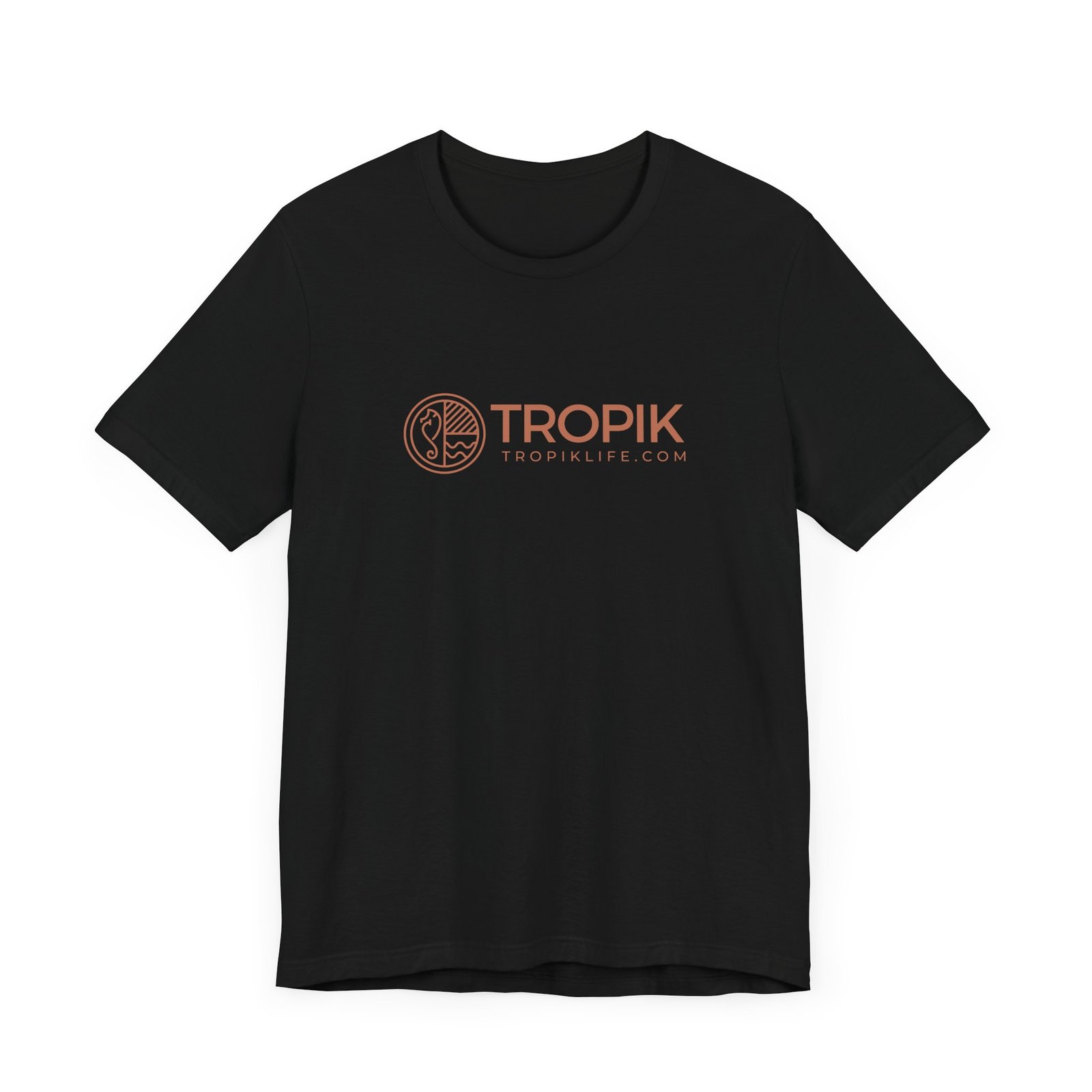 TROPIKLIFE Unisex Jersey Short Sleeve Tee - Circled Shark in Navy | White | Natural | Brown | Black - Image 9