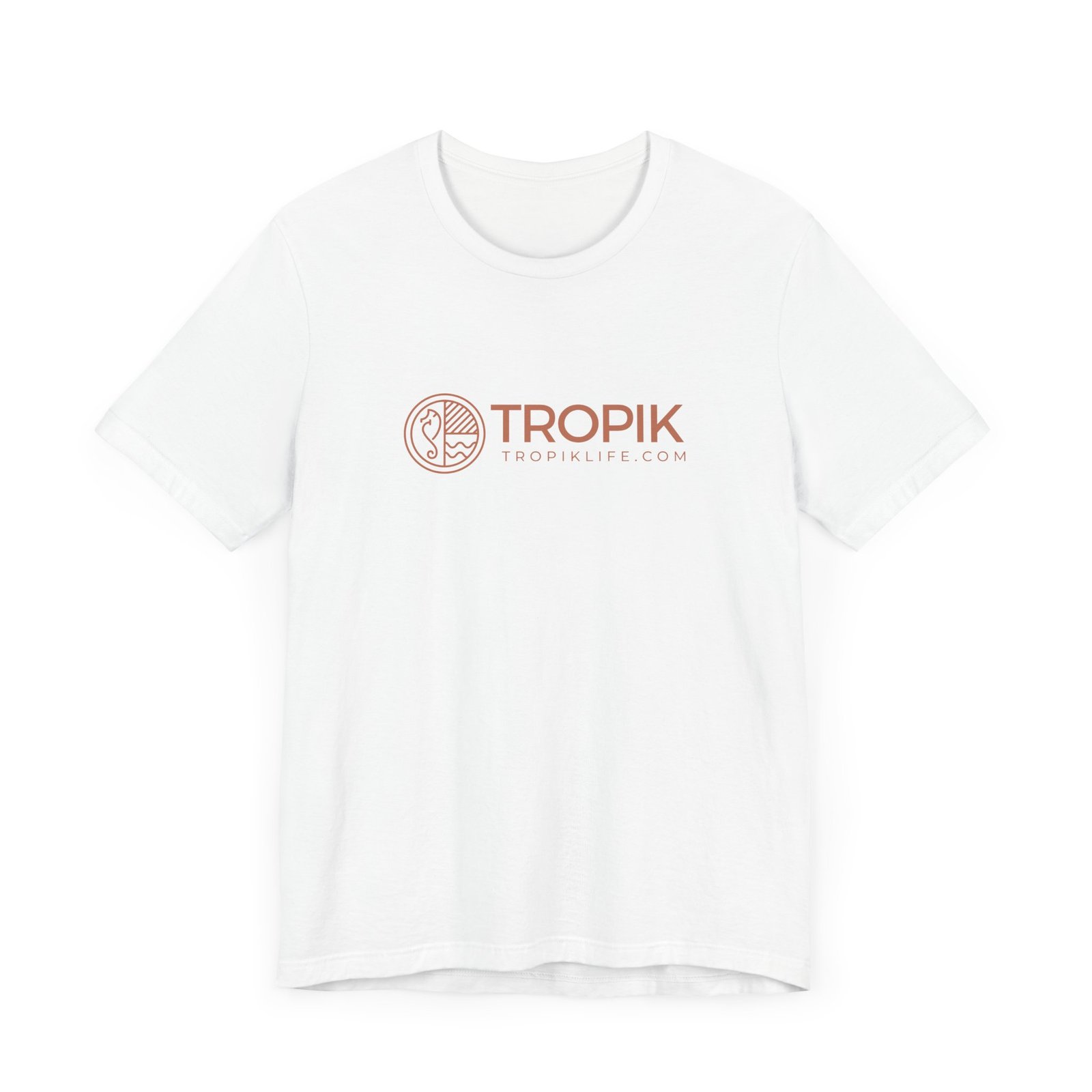 TROPIKLIFE Unisex Jersey Short Sleeve Tee - Circled Shark in Navy | White | Natural | Brown | Black - Image 5