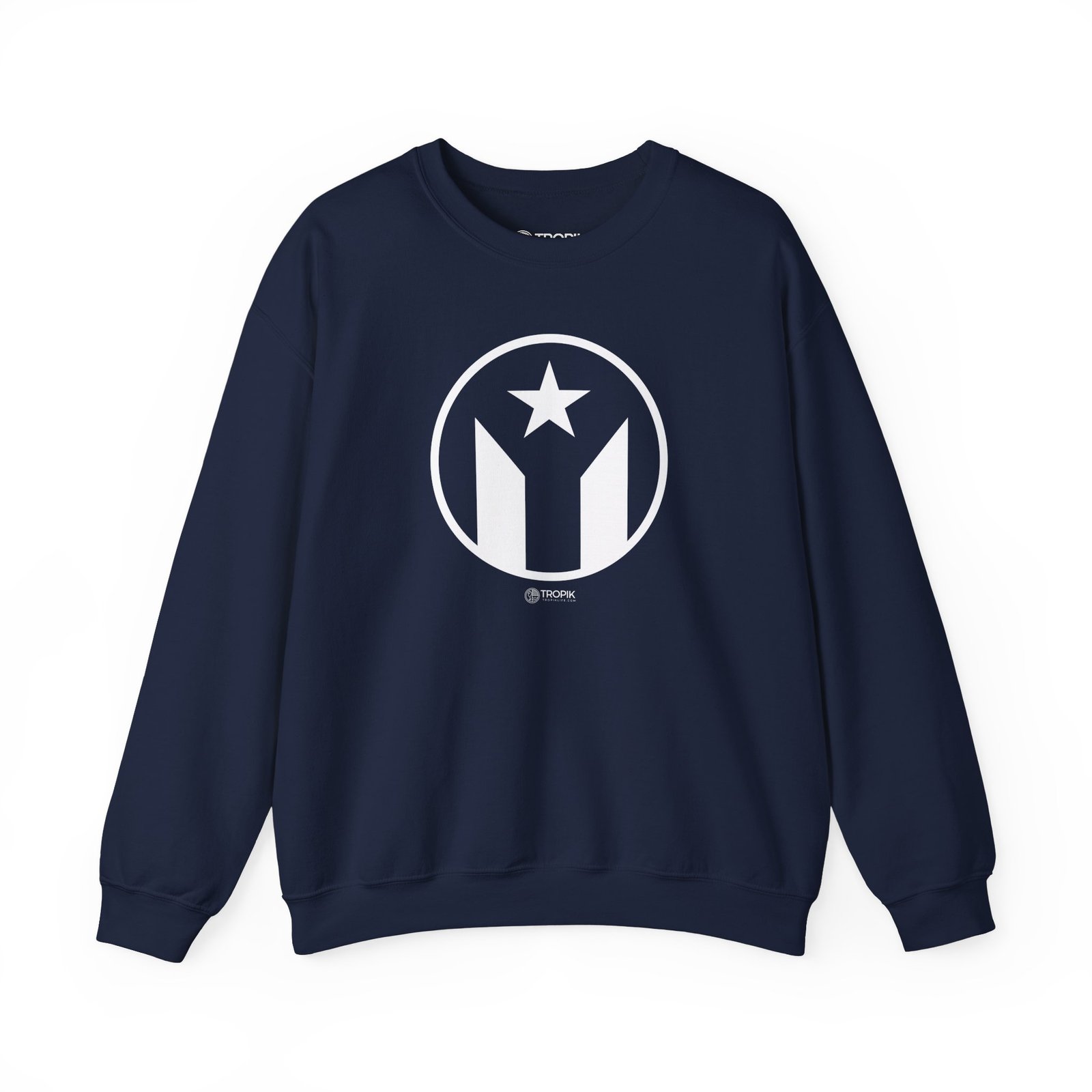 Unisex Sweatshirt TROPIKLIFE - Circled PR Flag in Black | Navy | Military Green | Forest Green | Cardinal Red | Hot Pink - Image 3