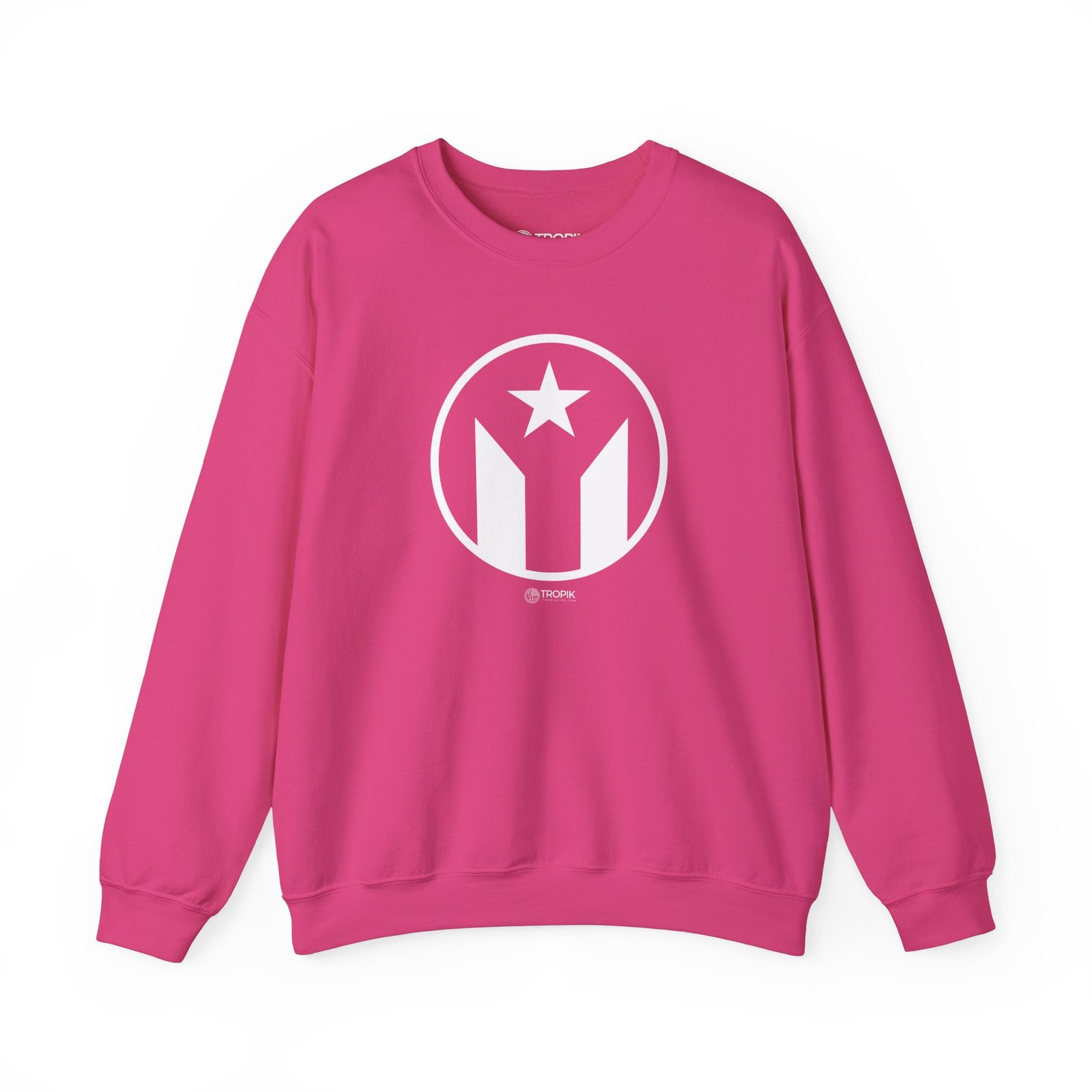 Unisex Sweatshirt TROPIKLIFE - Circled PR Flag in Black | Navy | Military Green | Forest Green | Cardinal Red | Hot Pink - Image 5