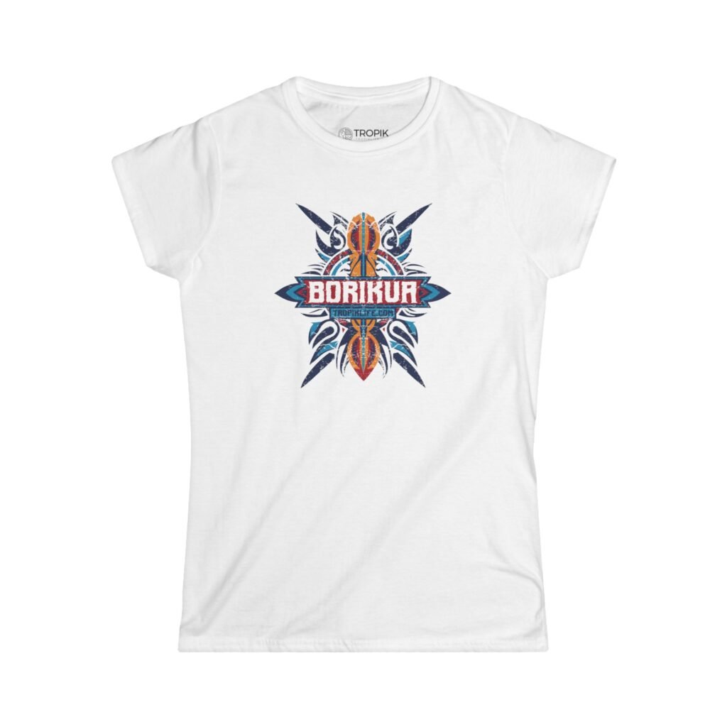 TROPIKLIFE Women's Softstyle Tee - Borikua Tribal 2 - White | Sports Gray | Daisy | Light Blue | Pink