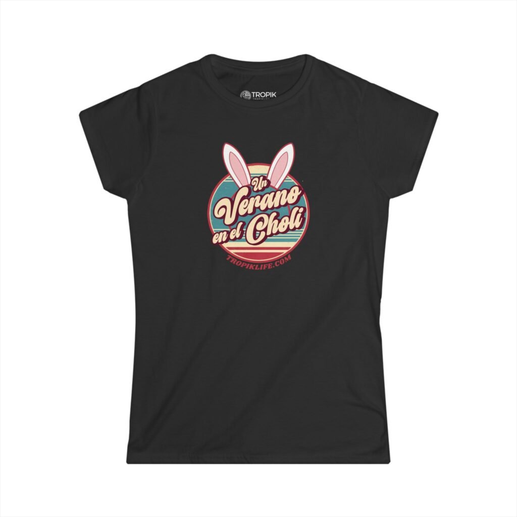 TROPIKLIFE Women's Softstyle Tee - Un Verano En El Choli - Black | Navy | Purple | Dark Chocolate | White | Light Blue | Pink