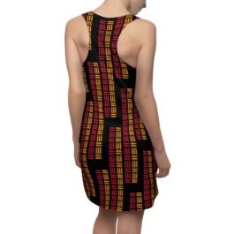TROPIKLIFE Women’s Cut & Sew Racerback Dress – Tribal Tetris