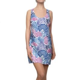 TROPIKLIFE Women’s Cut & Sew Racerback Dress – Ocean Flowers