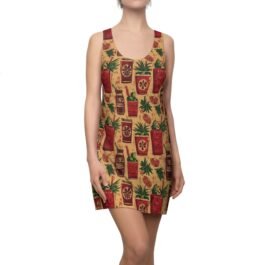TROPIKLIFE Women’s Cut & Sew Racerback Dress – Tiki Cocktails
