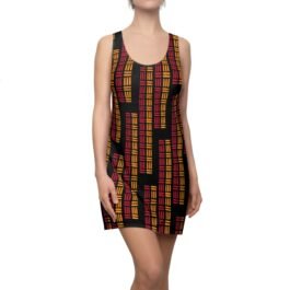 TROPIKLIFE Women’s Cut & Sew Racerback Dress – Tribal Tetris